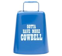 Bevin Bells "Gotta Have More Cowbell" (mediano) | Kentucky Cow Bell w/Blue Color | Hecho de acero | Hacedores de ruido fuerte con mango | Fabricado en CT, Estados Unidos