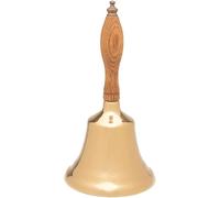 Bevin Bells Timbre de mano de latón macizo | 8HB | Mango de madera dura de Nueva Inglaterra | Elegante campana de llamada de mano | Fabricantes de ruido | Campanas de latón fuerte | Mango fácil de