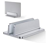 Bewahly Soporte Portátil Vertical, Vertical Soporte para Ordenador Portatil de Aluminio con Base Ajustable para Macbook Pro Air, HP, DELL, ASUS, Surface, Lenovo y Otros Portatiles, Laptop Stand, Plata