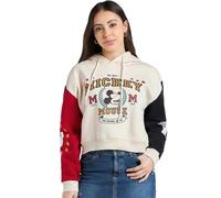 Bewakoof Heavy Duty 1.0 Producto Oficial Disney Merchandise-Product Mickey Mouse Mujer Impresión Gráfica Corte Oversized Fit Manga Completa Mezcla Algodón Sudaderas, Whitecap 682738 Gris Salsa