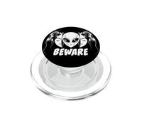 Beware Alien's Head Inside Imposter Girl Illustration PopSockets PopGrip para MagSafe