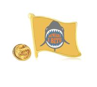 Beware I Bite Shark Illustrate - Pin de solapa de metal dorado