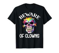 Beware of Clowns Scary Clown Skull Rainbow Clown Skeleton Camiseta