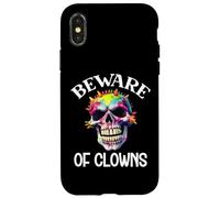 Beware of Clowns Scary Clown Skull Rainbow Clown Skeleton Carcasa para iPhone X/XS