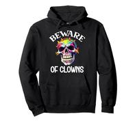 Beware of Clowns Scary Clown Skull Rainbow Clown Skeleton Sudadera con Capucha