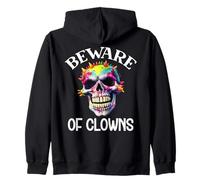 Beware of Clowns Scary Clown Skull Rainbow Clown Skeleton Sudadera con Capucha