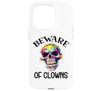 Beware of Clowns Scary Clown Skull Skeleton Rainbow Clown Carcasa para iPhone 15 Pro