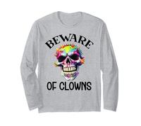 Beware of Clowns Scary Clown Skull Skeleton Rainbow Clown Manga Larga