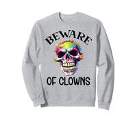 Beware of Clowns Scary Clown Skull Skeleton Rainbow Clown Sudadera