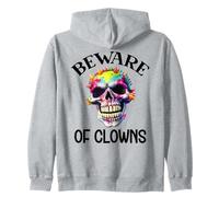 Beware of Clowns Scary Clown Skull Skeleton Rainbow Clown Sudadera con Capucha