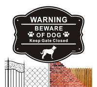 Beware Of Dog Sign - Aluminum 25x20cm | Weatherproof Metal Guard Sign Garden Yard Fence Gate | Outdoor Home Security Decoration For Yard Garden Patio Lawn Property Halloween Outdoor Use Fence
