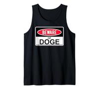 Beware of Doge Sign,Stop Doge No D.O.G.E. Anti Doge Bad Doge Camiseta sin Mangas