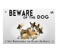 Beware of the dog plastic plate Basenji