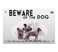Beware of the dog plastic plate Cao-fila-de-sao-miguel