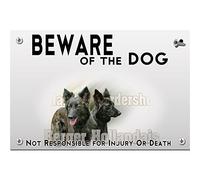 Beware of the dog plastic plate Dutch Shepherd Dog
