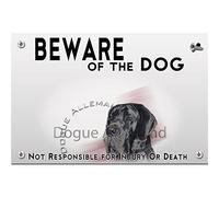 Beware of the dog plastic plate Great Dane