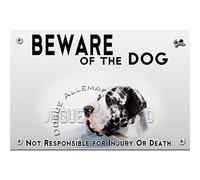 Beware of the dog plastic plate Great Dane