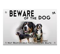 Beware of the dog plastic plate Greater Swiss Moutain dog