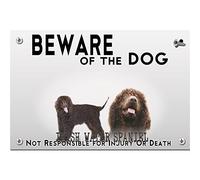 Beware of the dog plastic plate Irish Water Spaniel