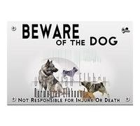 Beware of the dog plastic plate Norwegian Elkhound