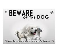 Beware of the dog plastic plate Polish tatra Sheepdog