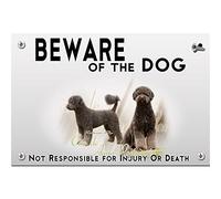 Beware of the dog plastic plate Portuguese Water Dog