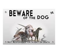 Beware of the dog plastic plate scottish Deerhound