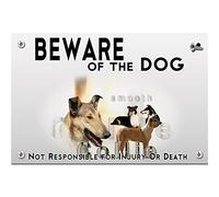 Beware of the dog plastic plate Smooth Collie