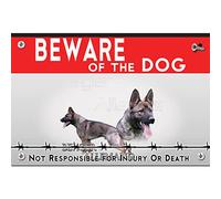 Beware of the dog plastic sign german shepherd