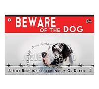 Beware of the dog plastic sign Great Dane