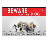 Beware of the dog plastic sign Great Dane