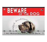 Beware of the dog plastic sign Great Dane
