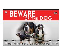 Beware of the dog plastic sign Greater Swiss Moutain dog