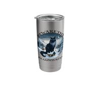 Beware The Jolakotturinn Yule Cat Islandic Christmas Norse Vaso térmico de acero inoxidable de doble pared