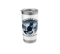 Beware The Jolakotturinn Yule Cat Islandic Christmas Norse Vaso térmico de acero inoxidable de doble pared