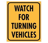 Beware Trucks Making Turns Tin Sign For Intersection 12x8 Inch