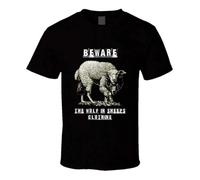 Beware-Wolf-in-Sheeps-cloting-Text-Old-Adage-t-Shirt Black L
