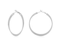 Bewenda Pendientes de aro de plata para mujeres y niñas, aretes de aro de plata de ley 925, hipoalergénicos, ligeros, grandes, aretes de aro circulares redondos para mujer con caja de regalo, tamaño