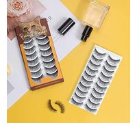 Bewinner 10 Pares de Pestañas Postizas Autoadhesivas 3D, Pestañas Artificiales Suaves y Realistas para Uso Diario, Extensiones de de Fibra Ligeras Reutilizables