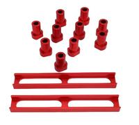 Bewinner 10 Uds. Perros de Banco, Abrazaderas Antideslizantes de Aleación de Aluminio para Topes de Banco de Trabajo de Carpintería, 20mm de Diámetro con 2 Piezas de Base, Color Rojo
