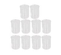 Bewinner 10 Vasos de Vidrio Científico de 250 Ml, Juego de Vasos de Vidrio de Borosilicato con Escala Transparente, Vaso Medidor de Gran Capacidad para Experimentos de Laboratorio, Cocina Casera, Uso