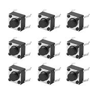 Bewinner 100 Interruptores de Botón Táctil Momentáneo, Mini Interruptor Micro Tacto 0.236 X 0.236 X 0.197 in, Interruptor Táctil DIP PCB de Reinicio Automático, DC12 V 50 MA Pequeño de Botón para