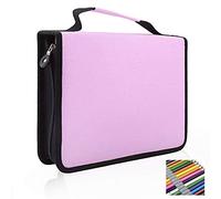 Bewinner 150 Ranuras Estuche de Lápices PU Cuero Estuche de Lápices Estuche de Lápices Cremallera Bolso Organizar y Proteger Lápices Gran Regalo para Los Aficionados al Arte,Niño(Rosa)
