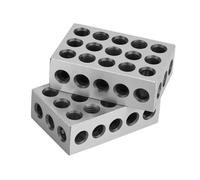 Bewinner 2 Piezas 0.984 X 1.969 X 2.953 in, 23 Agujeros, Bloque de Sujeción Paralelo, Precisión de Acero Endurecido de 0,0001 Pulgadas, para Inspección de Diseño de Configuración, Accesorios de