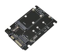 Bewinner 2 Puertos M.2 NGFF o MSATA a SATA3.0 SSD Tarjeta Adaptador para MSATA 26,8mm/50,95mm SSD y 2230/2242/2260/2280mm M.2 NGFF SATAIII Protocolo SSD