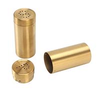 Bewinner 2 Tarros de Especias Dorados de Acero Inoxidable con Tornillo Inoxidable, Tapa Abierta, Botella Agitadora para Sal, Azúcar, Pimienta, Pimentón, 1.5 X 3.5 Pulgadas, 304 Contenedores de