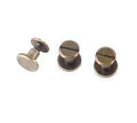 Bewinner 20 Tornillos y Tuercas de Cobre de Cabeza Plana, Remaches de Latón de 6,5 Mm para Artesanía de Cuero, Equipaje, Reparación de Ropa, Kit de Hardware de Sujetadores de Metal para Bricolaje