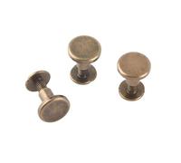 Bewinner 20 Tornillos y Tuercas de Cobre de Cabeza Plana, Remaches de Latón de 6,5 Mm para Artesanía de Cuero, Equipaje, Reparación de Ropa, Kit de Hardware de Sujetadores de Metal para Bricolaje