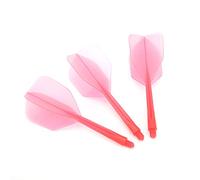 Bewinner 3 Piezas de Eje de Dardos y Plumas Integrados con Rosca 2BA, Dardos Transparentes Antiroturas de Forma Estándar con Material ABS Flexible (Rojo)