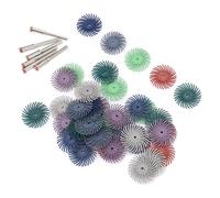 Bewinner 42 Piezas Mini Ruedas de Pulido con 6 Bielas Kit de Disco de Cerdas para Pulir Detalles para Limpieza de Madera Tallado y Desbarbado
